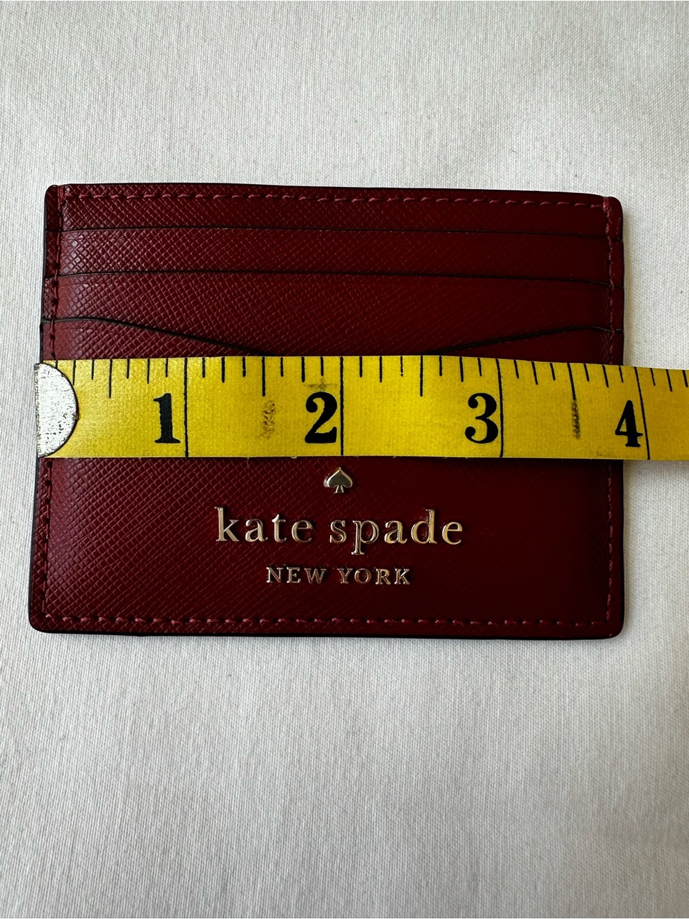 Kate Spade Staci Small Slim Leather Cardholder in Cherrywood Red - Picture 4 of 5